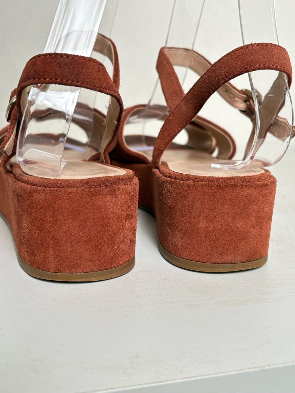 Kate Spade Bunton Suede Flatform Sandals Brown / Dark Tawny 7.5 - Picture 5 of 16